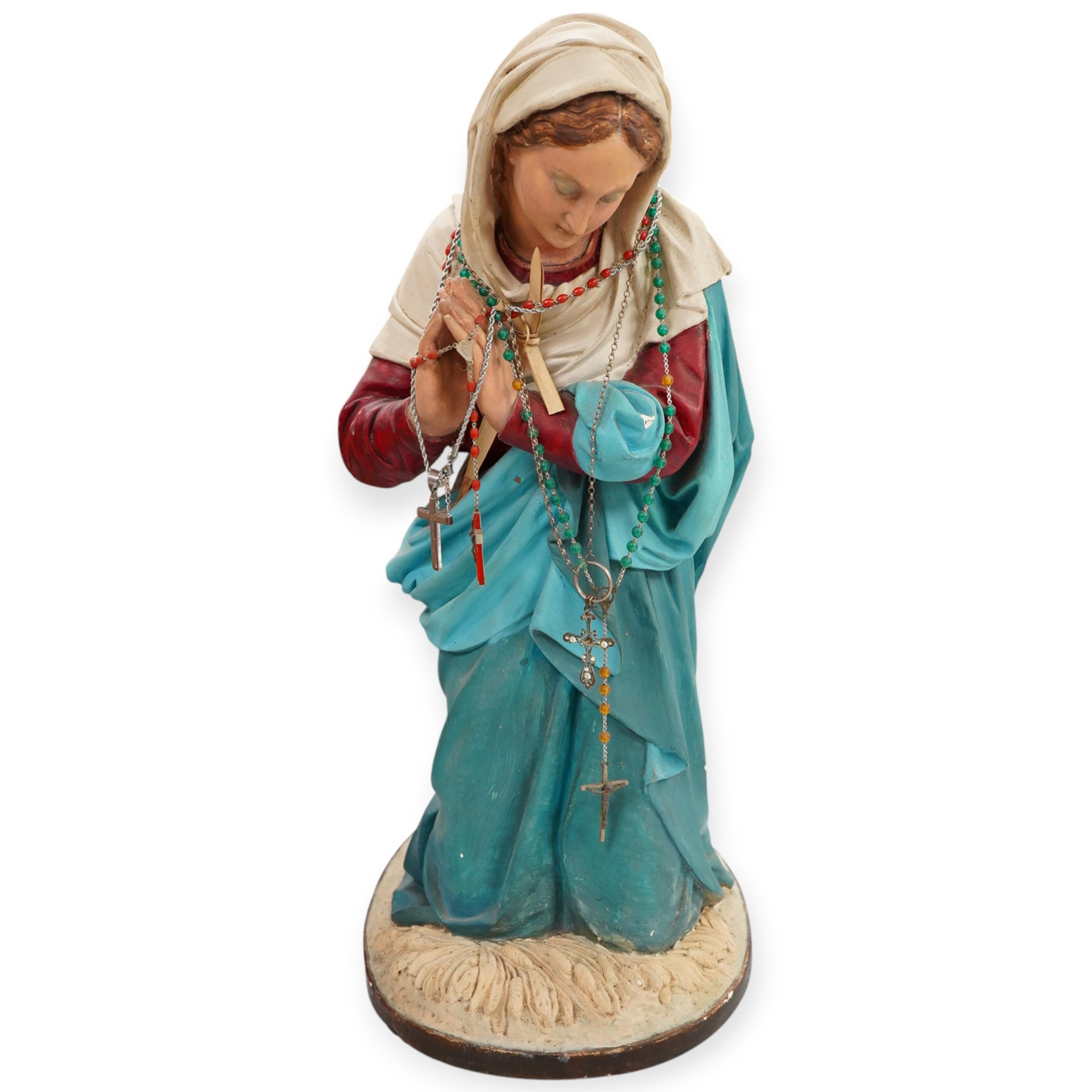 A plaster figure of Madonna at prayer, 61cm
